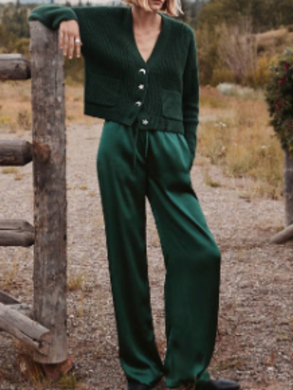 NWT ✨ LOFT Petite Sawyer Drapey Satin Pull-On Pants ✨ Green MP